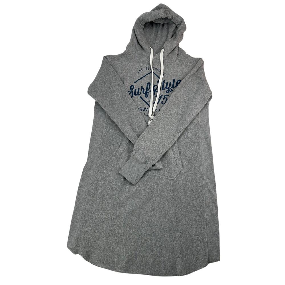 Trading Co Beach Outfitters Gray Sweatshirt Dress Beach Coverup Surf Style L - Picture 3 of 7